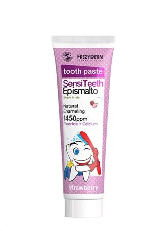 Frezyderm SensiTeeth Epismalto Toothpaste 1450ppm Strawberry – Οδοντόκρεμα για Παιδιά & Εφήβους με Φθόριο & Ασβέστιο 50ml